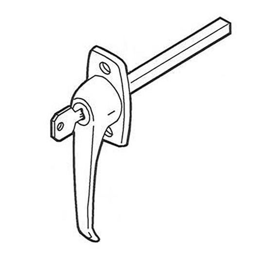 Locking L Handle 4" Spindle