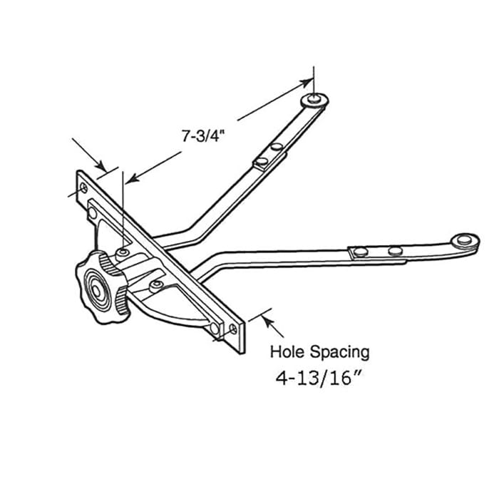 Discontinued - Operator, Vent, Double ARM, 4-13/16 inch HOLE CENTER - Discontinued - Operator, Vent, Double ARM, 4-13/16 inch HOLE CENTER
