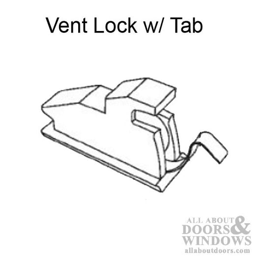 1-5/32" Vent Lock, Vinyl  with metal tab - Beige