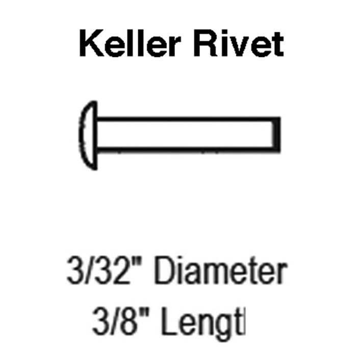 Rivet, Keller  3/32 DIA. , 3/8 length - Rivet, Keller  3/32 DIA. , 3/8 length