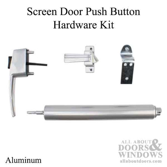 Screen Door Latch Hardware Kit with Push Button