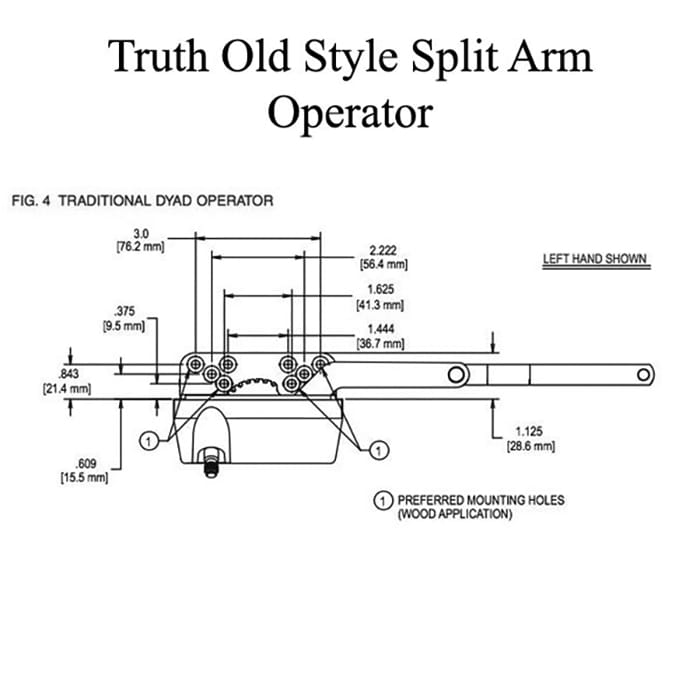 Operator, Split Arm, 4.5 Straight Link no/ Clip, Old Style Housing, Right Hand (RH) - Gold - Operator, Split Arm, 4.5 Straight Link no/ Clip, Old Style Housing, Right Hand (RH) - Gold