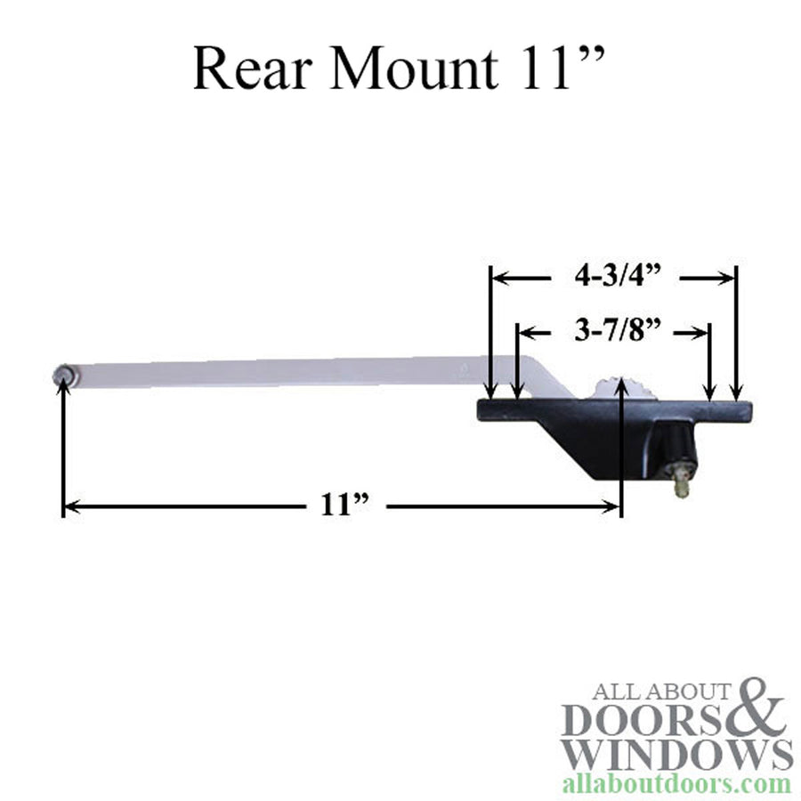 Truth Right Hand 11 Inch Single Arm Rear Mount Casement Operator with Round Shoe - Truth Right Hand 11 Inch Single Arm Rear Mount Casement Operator with Round Shoe