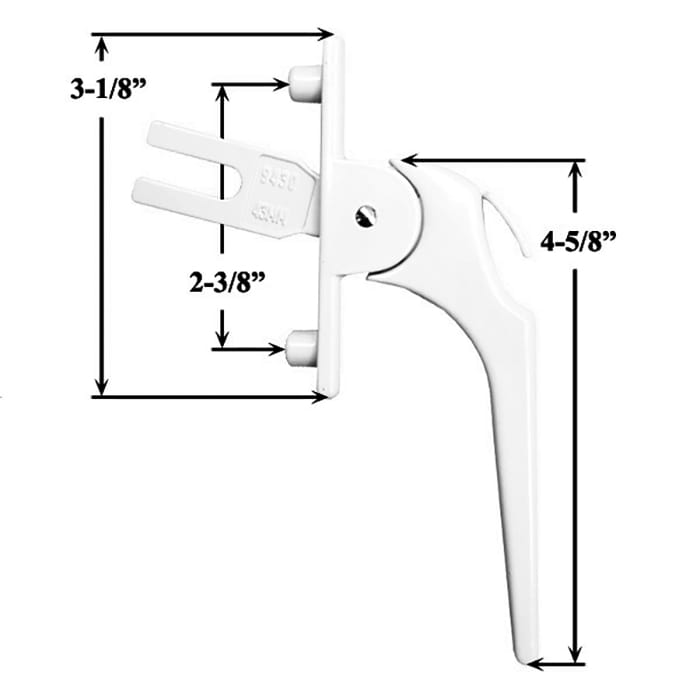 Locking Handle, with thumb tab - White - Locking Handle, with thumb tab - White