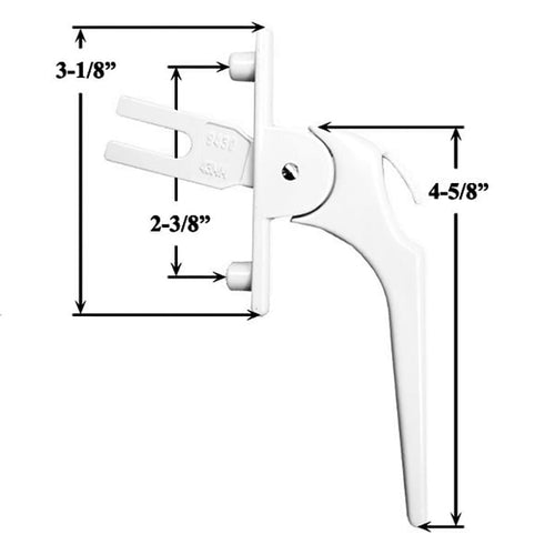 Locking Handle, with thumb tab - White - Locking Handle, with thumb tab - White