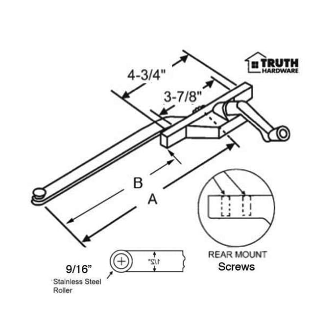 Rear Mount Operator, 9.5 inch arm, 4 holes, RH - Choose Color - Rear Mount Operator, 9.5 inch arm, 4 holes, RH - Choose Color