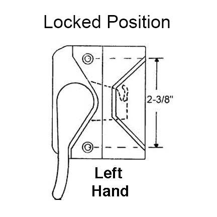 Sash Lock, 2-3/8 inch Screw holes, Left - Sash Lock, 2-3/8 inch Screw holes, Left