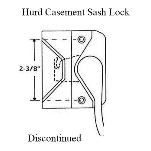 Hurd Casement Sash Lock, 2-3/8 Holes Right Hand - Hurd Casement Sash Lock, 2-3/8 Holes Right Hand
