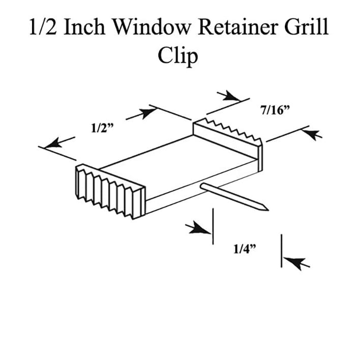 1/2 Inch Window Grid Retainer Grille Clip - Clear Plastic - 1/2 Inch Window Grid Retainer Grille Clip - Clear Plastic