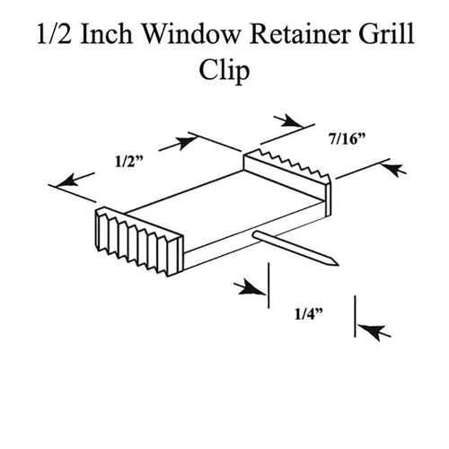 1/2 Inch Window Grid Retainer Grille Clip - Clear Plastic - 1/2 Inch Window Grid Retainer Grille Clip - Clear Plastic