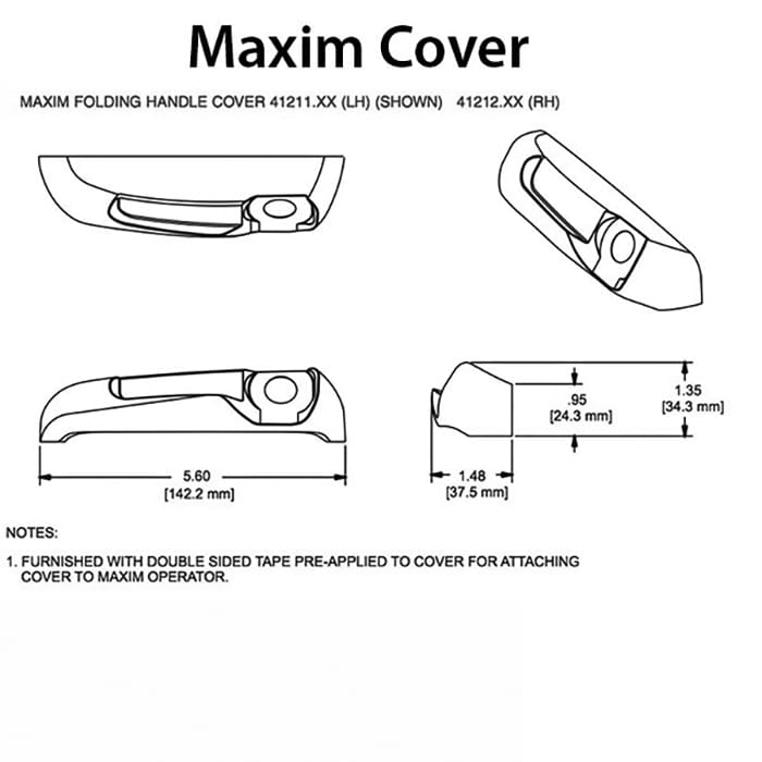 Maxim Cover Plastic with adhesive pad, Left Hand - Choose Color - Maxim Cover Plastic with adhesive pad, Left Hand - Choose Color