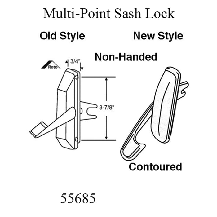 Multi-point Sash Lock, 1-1/8  Non-Handed - White - Multi-point Sash Lock, 1-1/8  Non-Handed - White