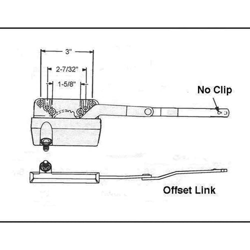 Weathershield  Operator, Offset Link, Split Arm, LH Gold - Weathershield  Operator, Offset Link, Split Arm, LH Gold