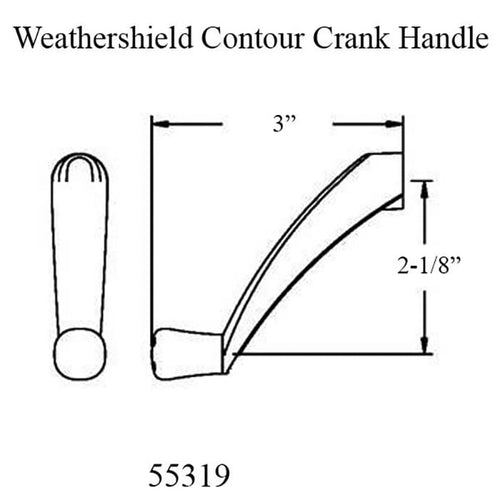 Weathershield Contour Crank Handle, 11/32 inch Spline - Gold - Weathershield Contour Crank Handle, 11/32 inch Spline - Gold