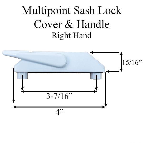 Multi-Point Sash Lock Cover and Handle,  Right Hand  - Choose Color - Multi-Point Sash Lock Cover and Handle,  Right Hand  - Choose Color