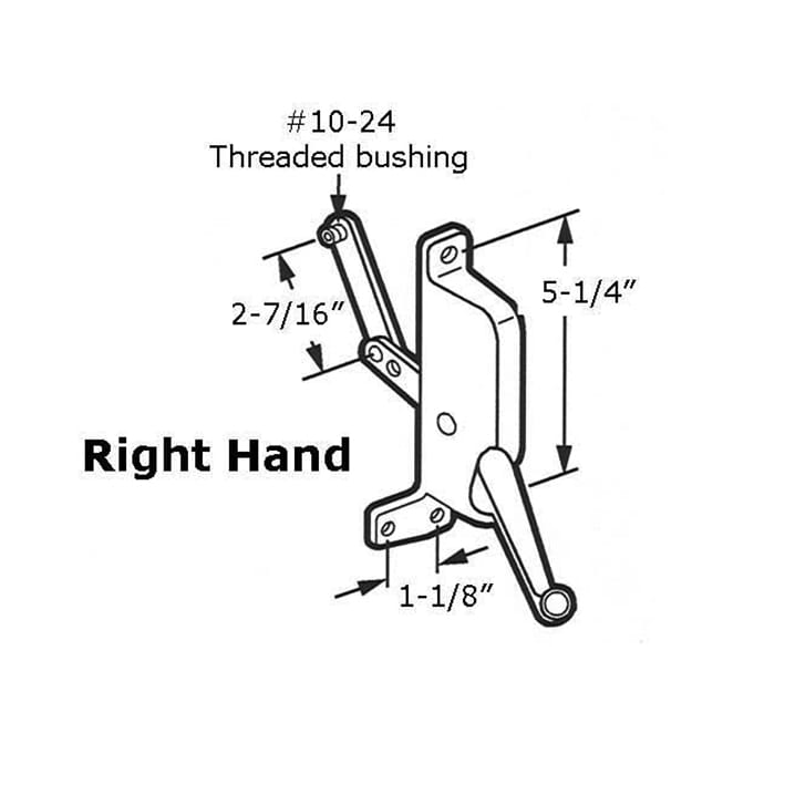 Awning Operator for t.m. Windows - Right - Aluminum - Awning Operator for t.m. Windows - Right - Aluminum