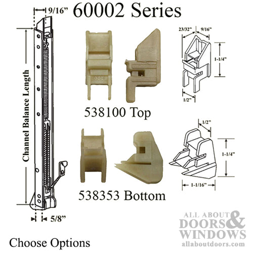 1/2 Inch Non-Tilt Channel Balance with Shoes - 1/2 Inch Non-Tilt Channel Balance with Shoes