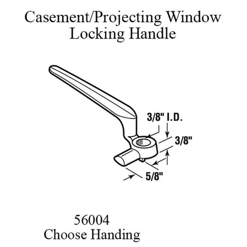 Casement or projecting window locking handle, 3/8 inch, Red Bronze - Choose Handing - Casement or projecting window locking handle, 3/8 inch, Red Bronze - Choose Handing