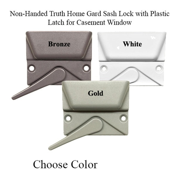 Non-Handed Truth Home Gard Sash Lock with Plastic Latch for Casement Window - Choose Color - Non-Handed Truth Home Gard Sash Lock with Plastic Latch for Casement Window - Choose Color