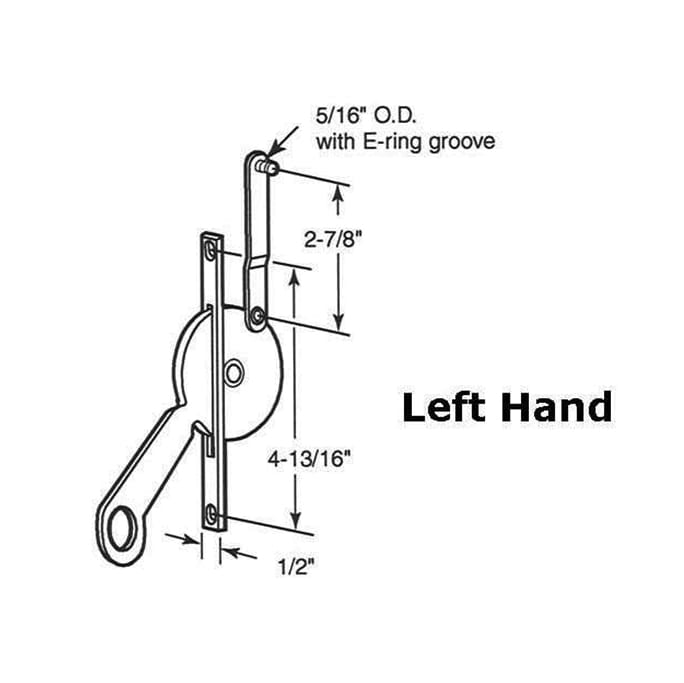 Jalousie/ Louver Window Operator, Lever, Universal, 4-13/16 inch - Jalousie/ Louver Window Operator, Lever, Universal, 4-13/16 inch