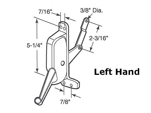 Awning Operator for Ware Windows - Left - Aluminum - Awning Operator for Ware Windows - Left - Aluminum