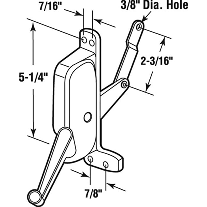 Awning Operator for Ware Windows - Left - Aluminum - Awning Operator for Ware Windows - Left - Aluminum