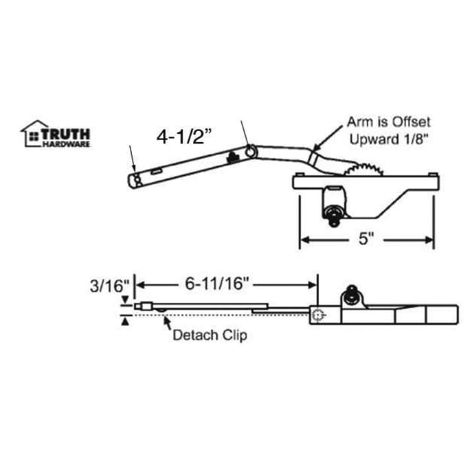 Rear Mount Dyad Operator, 4-1/2 inch holes, LH- C. Brz - Rear Mount Dyad Operator, 4-1/2 inch holes, LH- C. Brz