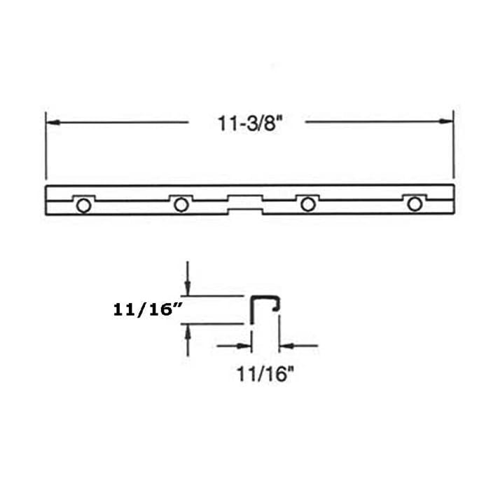 Track, 11-3/8, 4 Hole, #30473, Wood Casement Window - Coast Gard - Track, 11-3/8, 4 Hole, #30473, Wood Casement Window - Coast Gard