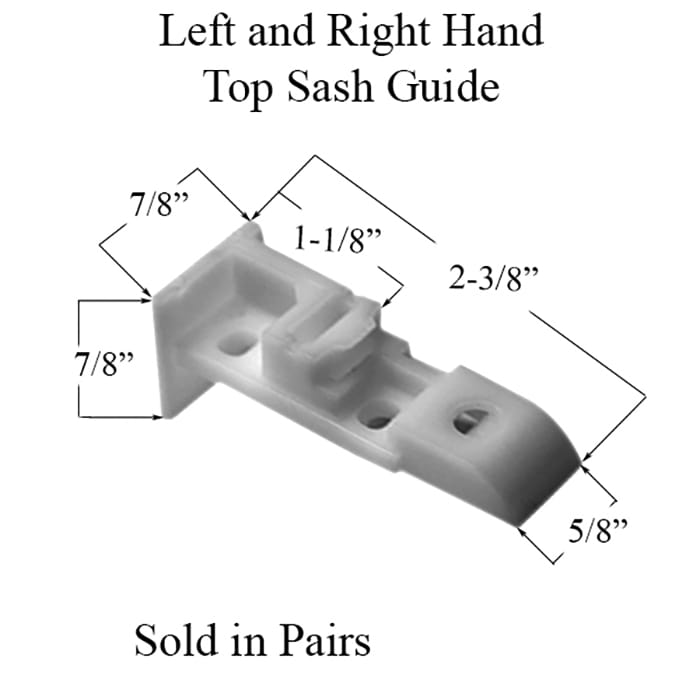 Top Sash Guide - Right and Left Set - Plastic, White - Top Sash Guide - Right and Left Set - Plastic, White