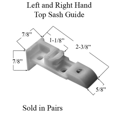 Top Sash Guide - Right and Left Set - Plastic, White - Top Sash Guide - Right and Left Set - Plastic, White