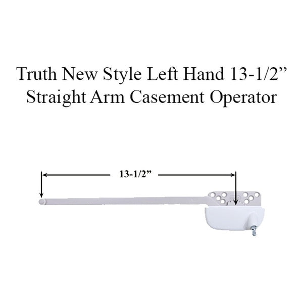 New Style Truth Ellipse Left Hand 13-1/2 Inch Straight Arm Casement Operator - Choose Color - New Style Truth Ellipse Left Hand 13-1/2 Inch Straight Arm Casement Operator - Choose Color
