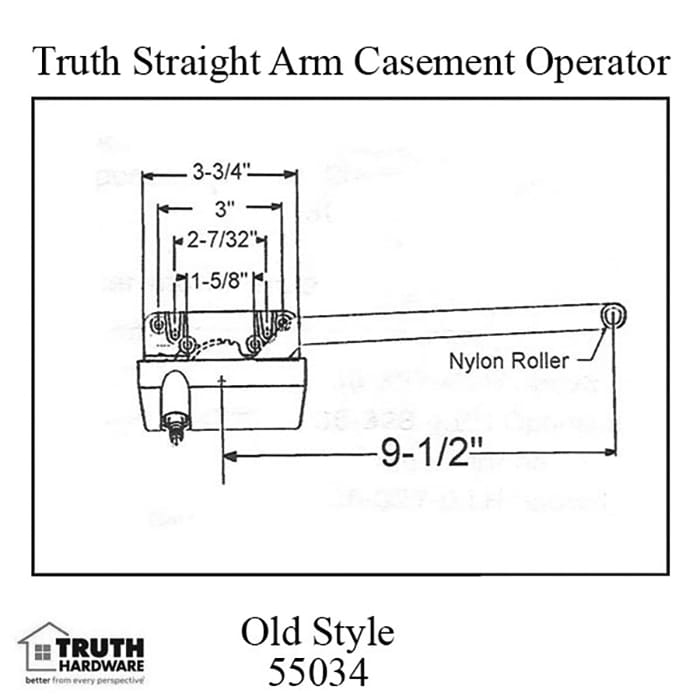 Truth Straight Arm Casement Operator, 9-1/2 inch, Right Hand - Choose Color - Truth Straight Arm Casement Operator, 9-1/2 inch, Right Hand - Choose Color