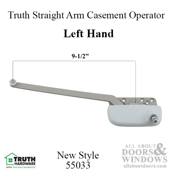 9-1/2 inch, Truth New Style Ellipse Single Arm Operator, Left Hand - Choose Color - 9-1/2 inch, Truth New Style Ellipse Single Arm Operator, Left Hand - Choose Color