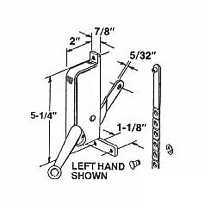Operator, Type 2 Awning Window, METAL  ADJ. LINK,  L H - sold each - Operator, Type 2 Awning Window, METAL  ADJ. LINK,  L H - sold each