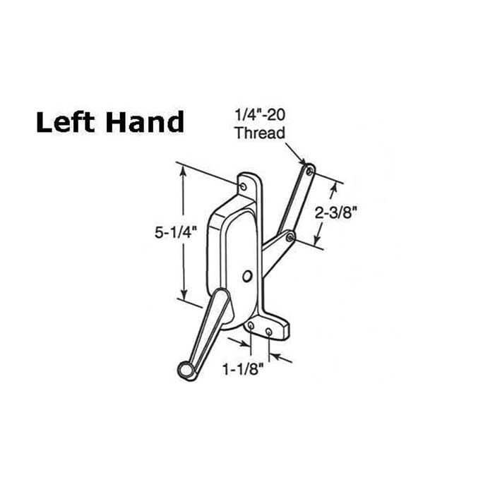 Left Handed Window Operator 2-3/8 Inch Left-Hand Awning Window Operator - Left Handed Window Operator 2-3/8 Inch Left-Hand Awning Window Operator