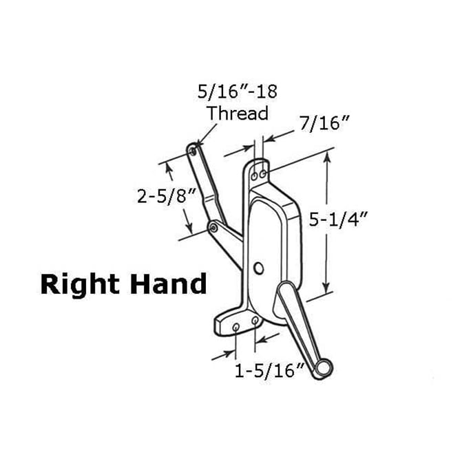 Operator, Type 1 Awning Window,  Pan American  RH   - Aluminum - Operator, Type 1 Awning Window,  Pan American  RH   - Aluminum