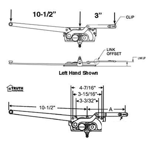 Truth 15.15 Dual Arm, ENTRYGARD operator, Egress Link - L H - Truth 15.15 Dual Arm, ENTRYGARD operator, Egress Link - L H