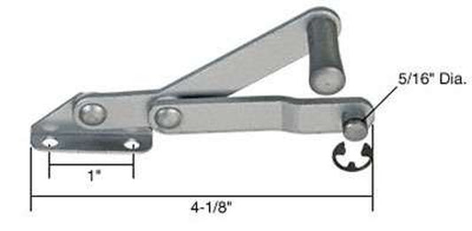 Louver/ Jalousie Window Operator, 2-1/4 inch link, Lever, Alum - Left Hand