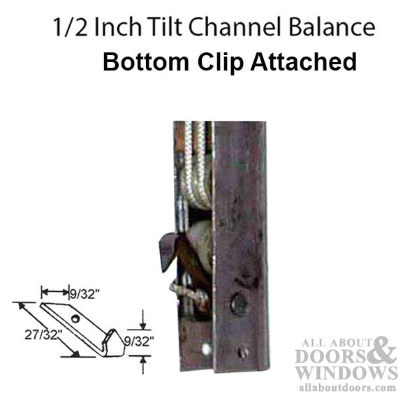 1/2 Inch Tilt Channel Balance 5/8 Inch x 9/16 Inch with #1 Balance Clip - 1/2 Inch Tilt Channel Balance 5/8 Inch x 9/16 Inch with #1 Balance Clip