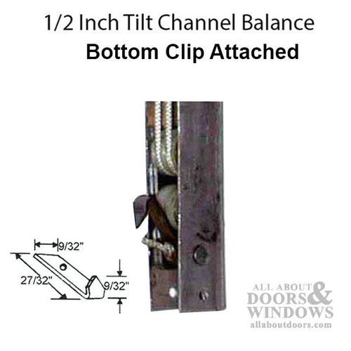 1/2 Inch Tilt Channel Balance 5/8 Inch x 9/16 Inch with #1 Balance Clip - 1/2 Inch Tilt Channel Balance 5/8 Inch x 9/16 Inch with #1 Balance Clip