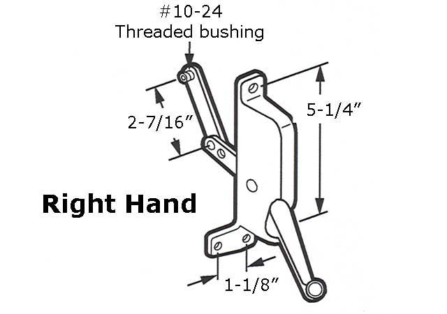 Awning Operator for t.m. Windows - Right - Aluminum - Awning Operator for t.m. Windows - Right - Aluminum