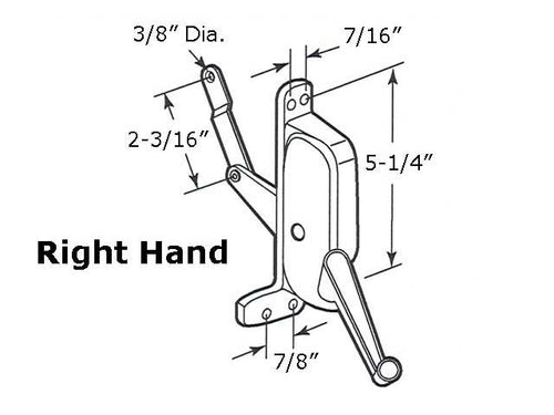 Awning Operator for Ware Windows - Right - Aluminum - Awning Operator for Ware Windows - Right - Aluminum