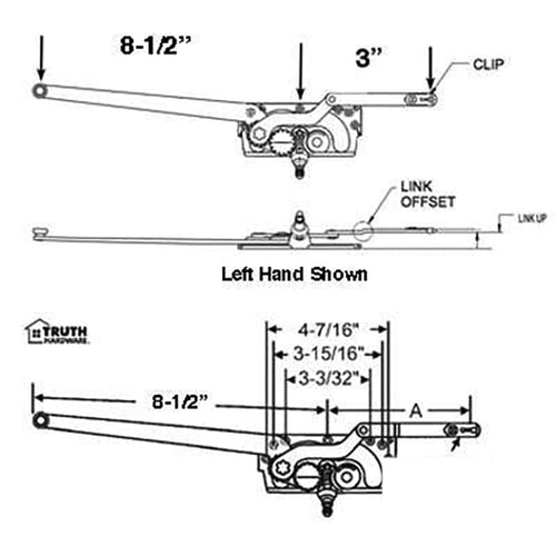 Truth Operator, 8.5 Dual Arm,  Egress Link- L h - Truth Operator, 8.5 Dual Arm,  Egress Link- L h