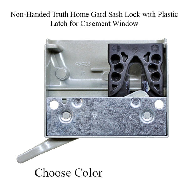 Non-Handed Truth Home Gard Sash Lock with Plastic Latch for Casement Window - Choose Color - Non-Handed Truth Home Gard Sash Lock with Plastic Latch for Casement Window - Choose Color