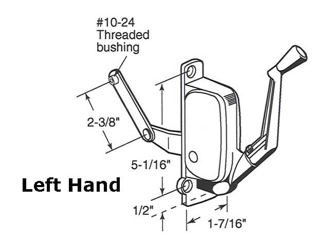 Awning Operator for old tucker Windows - Left - Aluminum - Awning Operator for old tucker Windows - Left - Aluminum