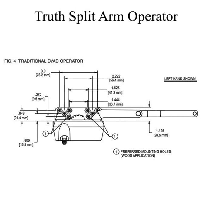 Operator, Split Arm, 4.5 Straight Link no/ Clip, Old Style Housing, Right Hand (RH) -  Choose Color - Operator, Split Arm, 4.5 Straight Link no/ Clip, Old Style Housing, Right Hand (RH) -  Choose Color