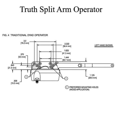 Operator, Split Arm, 4.5 Straight Link no/ Clip, Old Style Housing, Right Hand (RH) -  Choose Color - Operator, Split Arm, 4.5 Straight Link no/ Clip, Old Style Housing, Right Hand (RH) -  Choose Color