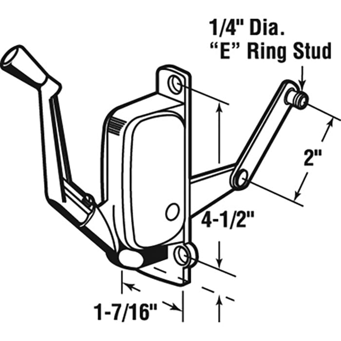 Awning Operator for a.b.c. Windows - Right - Aluminum - Awning Operator for a.b.c. Windows - Right - Aluminum