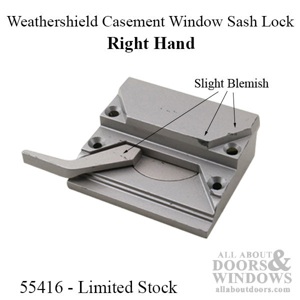 Peachtree Casement Window SASH LOCK, 4 Screw holes, 2-9/16 inch, Right hand - Peachtree Casement Window SASH LOCK, 4 Screw holes, 2-9/16 inch, Right hand