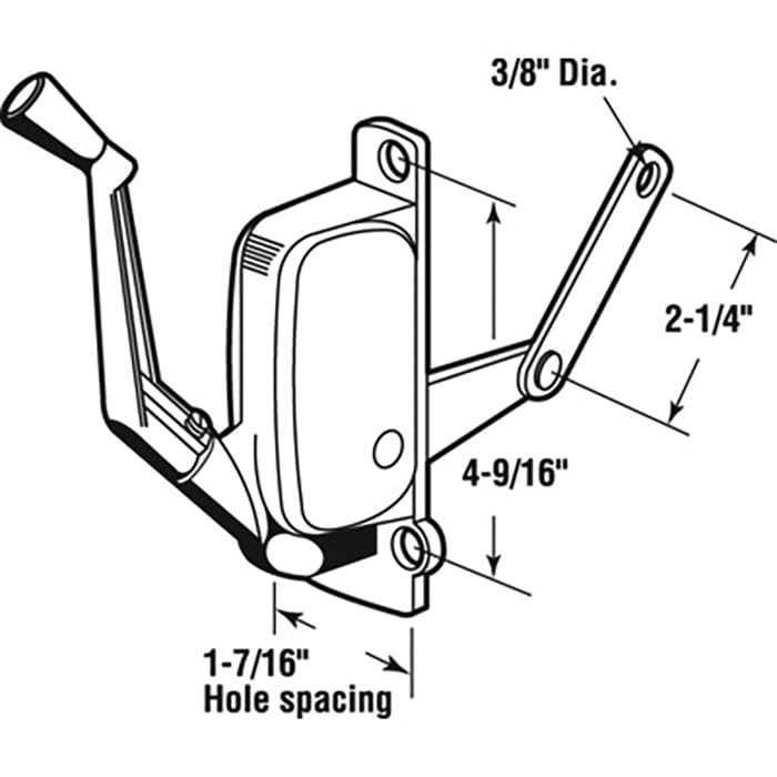 Crown awning operator-Aluminum-Right hand - Crown awning operator-Aluminum-Right hand
